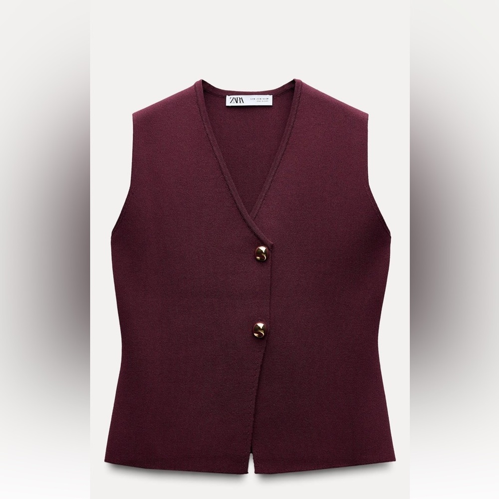 Zara burgundy vest size S